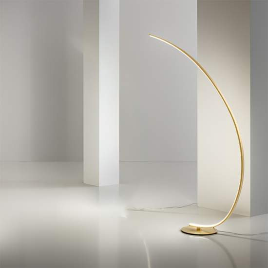 Piantana Moderna Iole Alluminio Oro Spazzolato E Silicone Led 1 Luce 30W IOLE-PT-O