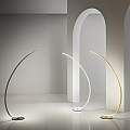 Piantana Moderna Iole Alluminio Oro Spazzolato E Silicone Led 1 Luce 30W IOLE-PT-O