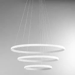 Sospensione Moderna Iole Alluminio Bianco Satinato E Silicone Led 3 Luci 62W