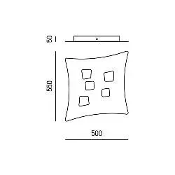 Plafoniera Contemporanea Isotta Metallo E Alluminio Bianco E Tortora 5 Luci Gx53