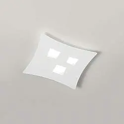 Plafoniera Contemporanea Isotta Metallo E Alluminio Bianco 3 Luci Gx53