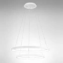 Sospensione Moderna Krizia Alluminio Satinato Bianco 2 Moduli Led 38+50W