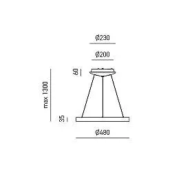 Sospensione Moderna Krizia Alluminio Satinato Bianco1 Modulo Led 38 W