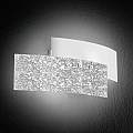 Applique Contemporanea Lara Metallo Cromo E Vetro Foglia Argento 2 Luci E14 LARA-A-P-ARG