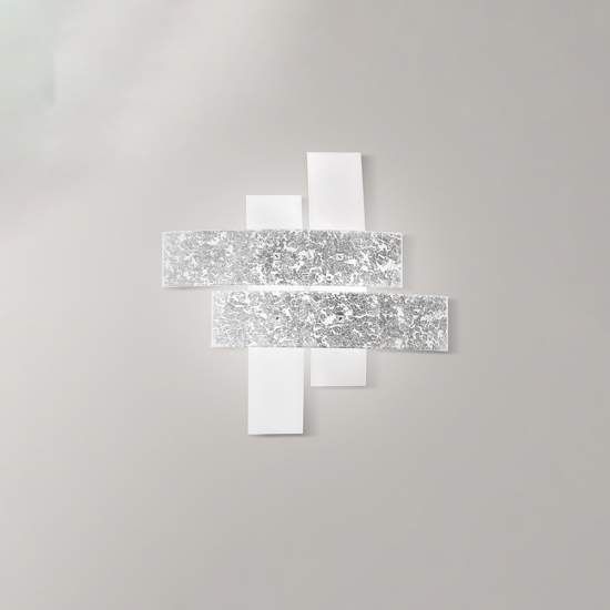 Plafoniera Contemporanea Lara Metallo Cromo E Vetro Argento 2 Luci E27 70Cm LARA-P-M-ARG