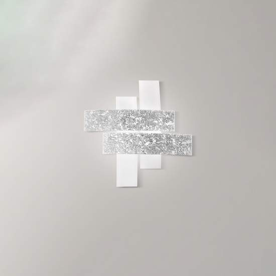Plafoniera Contemporanea Lara Metallo Cromo E Vetro Argento 2 Luci E27 50Cm LARA-P-P-ARG