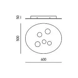 Plafoniera Moderna Luna Metallo E Alluminio Bianco 5 Luci Gx53