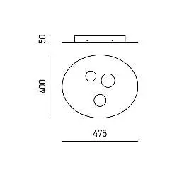 Plafoniera Moderna Luna Metallo E Alluminio Bianco 3 Luci Gx53