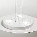 Sospensione Moderna Luna Metallo E Alluminio Bianco 7+3 Luci Gx53 Biemissione LUNA-S-B