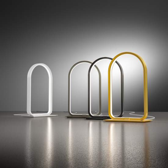 Lumetto Moderno Nicole Alluminio Oro Spazzolato E Silicone Bianco Led 12W NICOLE-L-O