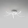 Plafoniera Moderna Tessa Alluminio E Silicone Bianco Led 38W 4K TESSA-P-5-4K