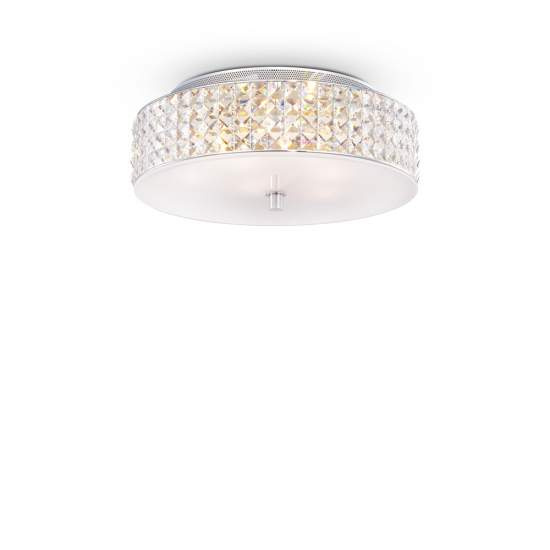 Plafoniera Contemporanea Roma Metallo-Cristallo Cromo 6 Luci 3W 3000K Luce Calda 000657