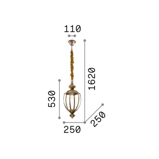Sospensione Rustica-Country Norma Metallo Ottone Brunito 1 Luce E27 005911