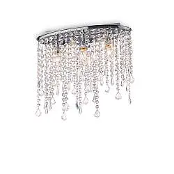 Plafoniera Moderna Rain Metallo-Cristallo Cromo 3 Luci E14