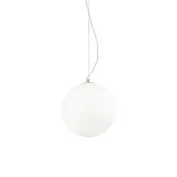 Sospensione Moderna Mapa Vetro Acidato Bianco 1 Luce E27 D30Cm