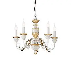 Lampadario Classico Firenze Materie Plastiche Bianco 5 Luci E14