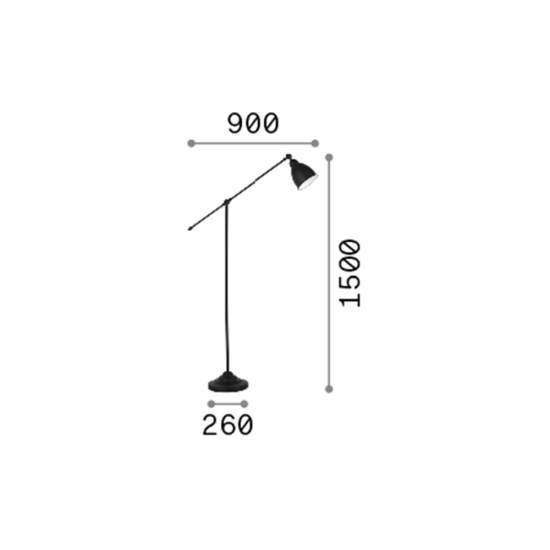 Piantana Industrial-Minimal Newton Metallo Cromo 1 Luce E27 015286
