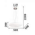 Sospensione Moderna Glory Vetro Bianco 3 Luci E27 D50Cm 019734