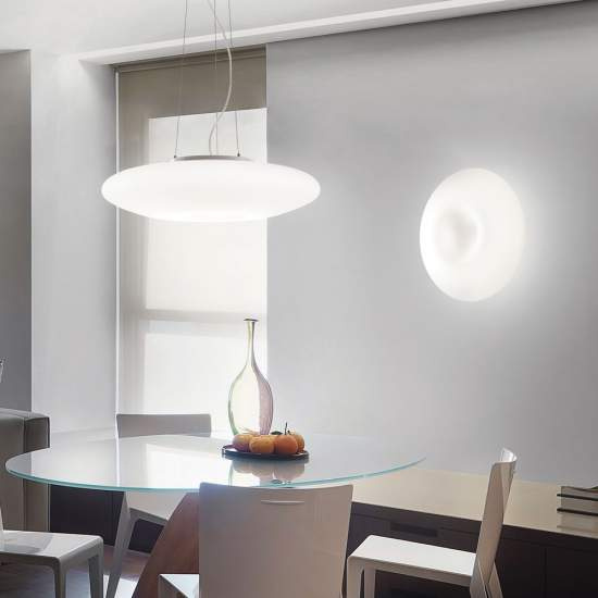 Sospensione Moderna Glory Vetro Bianco 5 Luci E27 D60 019741