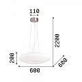 Sospensione Moderna Glory Vetro Bianco 5 Luci E27 D60 019741