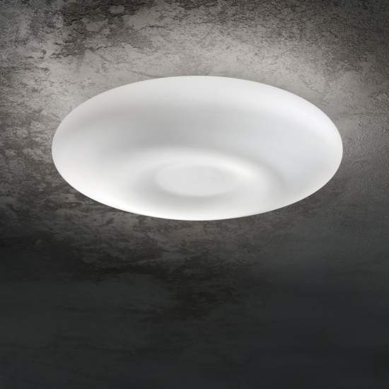 Plafoniera Moderna Glory Vetro Bianco 5 Luci E27 D60Cm 019765