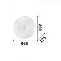 Plafoniera Moderna Glory Vetro Bianco 5 Luci E27 D60Cm 019765