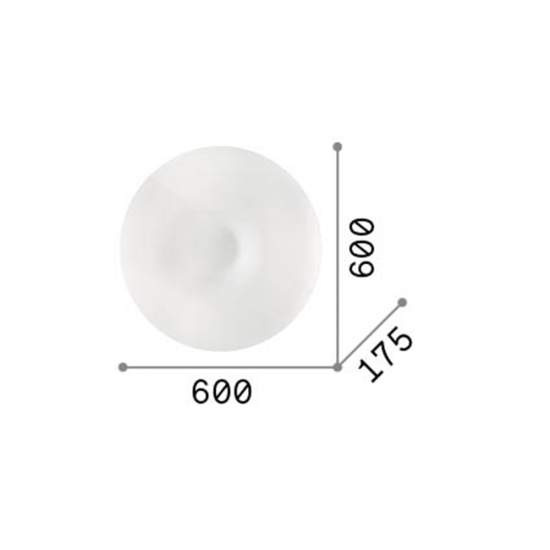 Plafoniera Moderna Glory Vetro Bianco 5 Luci E27 D60Cm 019765