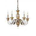Lampadario Classico Firenze Materie Plastiche Oro 5 Luci E14 020822