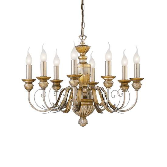 Lampadario Classico Firenze Materie Plastiche Oro 8 Luci E14 020839