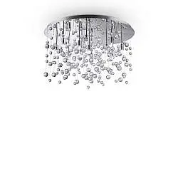 Plafoniera Contemporanea Neve Metallo Cromo 12 Luci G9 3W 3000K Luce Calda