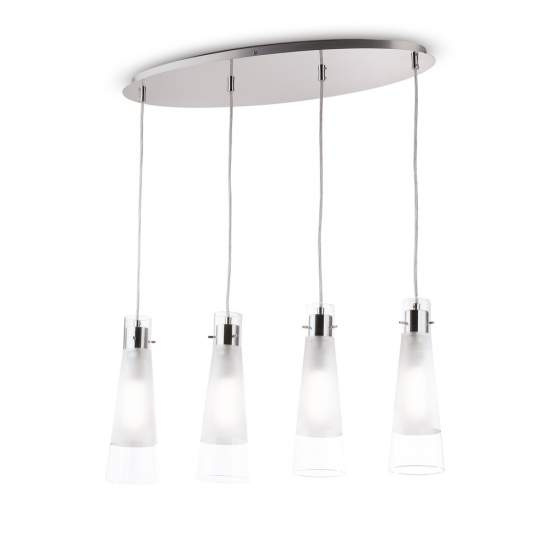 Sospensione Moderna Kuky Vetro Trasparente 4 Luci E27 023038