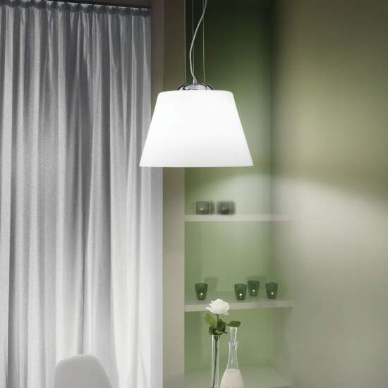 Sospensione Moderna Cylinder Metallo Bianco 1 Luce E27 025438