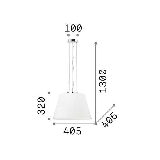 Sospensione Moderna Cylinder Metallo Bianco 1 Luce E27 025438