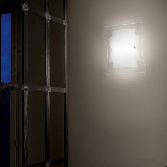 Applique Moderna Triplo Vetro Bianco 1 Luce E27 026473