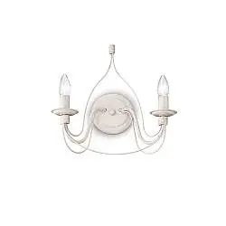 Applique Shabby Chic-Provenzale Corte Metallo Bianco 2 Luci E14