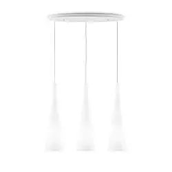 Sospensione Moderna Milk Vetro Bianco 3 Luci E27