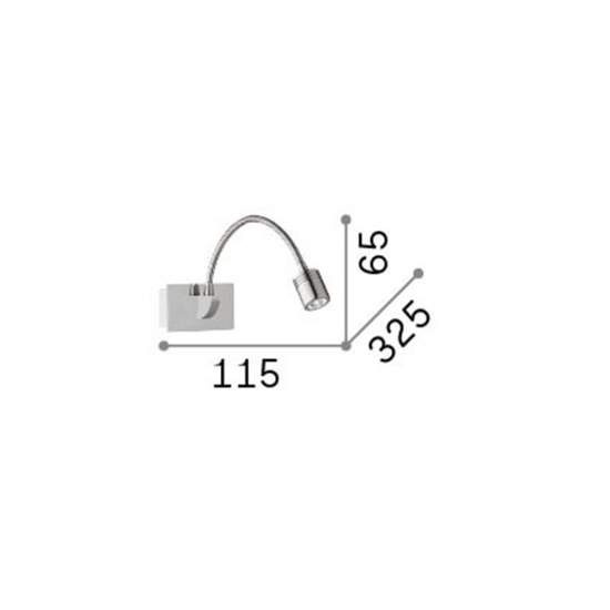 Applique Moderna Dynamo Metallo Cromo Flessibile Led 3W 4000K 031460