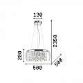 Sospensione Moderna Audi-80 Metallo Trasparente 8 Luci G9 3W 3000K Luce Calda 031750