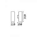 Applique Moderna Gun Alluminio Cromo 2 Luci E27 033020