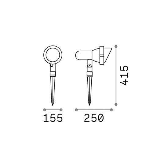 Piantana Moderna Da Esterno Terra Alluminio Antracite 1 Luce E27 033044
