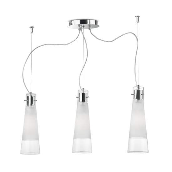 Sospensione Moderna Kuky Vetro Trasparente 3 Luci E27 033952