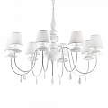 Lampadario Shabby Chic-Provenzale Blanche Metallo Bianco 8 Luci E14 035574