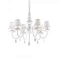 Lampadario Shabby Chic-Provenzale Blanche Metallo Bianco 6 Luci E14 035581