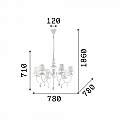 Lampadario Shabby Chic-Provenzale Blanche Metallo Bianco 6 Luci E14 035581