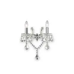 Applique Classica Florian Metallo-Cristallo Cromo 2 Luci E14