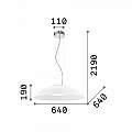 Sospensione Moderna Lena Vetro Bianco 3 Luci E27 D64Cm 035727