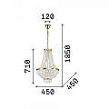 Lampadario Classico Caesar Metallo-Cristallo Cromo 9 Luci G9 3W 3000K Luce Calda 041827