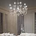 Lampadario Classico Doge Vetro Trasparente 9 Luci E14 044453