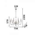 Lampadario Classico Doge Vetro Trasparente 9 Luci E14 044453