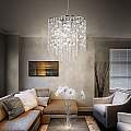 Lampadario Classico Evasione Vetro Cromo 8 Luci G9 3W 3000K Luce Calda 044774